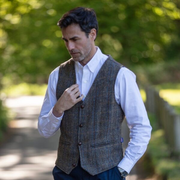 Men's Harris Tweed Dalston Waistcoat | Walker & Hawkes
