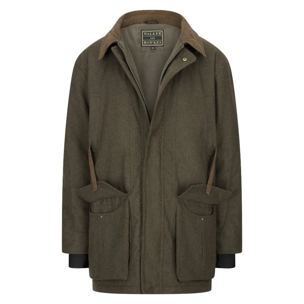 ジャケット・アウター Yuan Wool Hunting Coaches Jacket Walker and Hawkes - Men's Wool AC Shooting Jacket - Olive