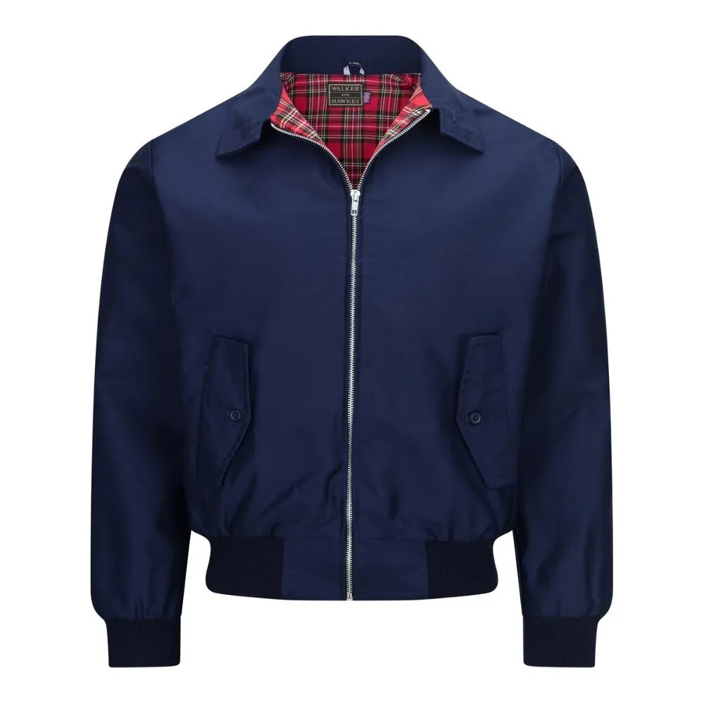 Buy Navy Blue Shower Resistant Check Lining Harrington