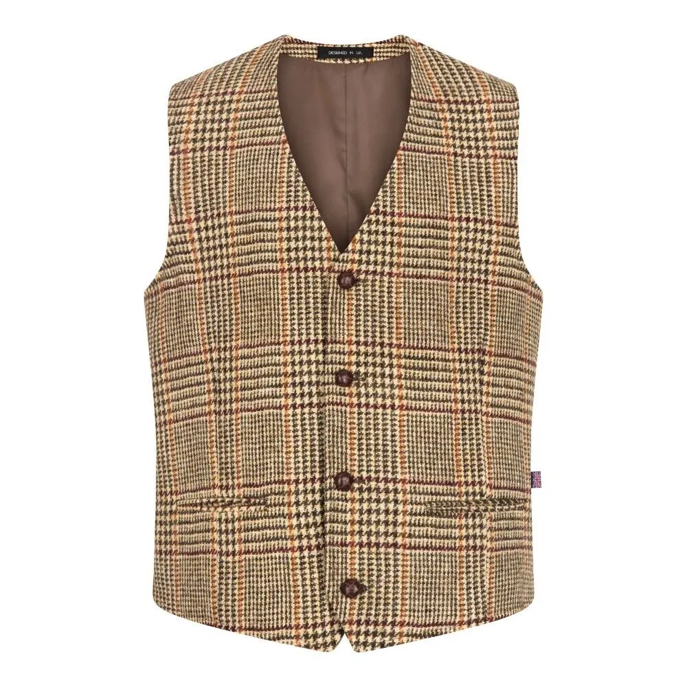 Men's Abraham Moon Tweed Nehru Waistcoat | Walker & Hawkes Men's Abraham Moon Tweed Nehru Waistcoat | Walker & Hawkes