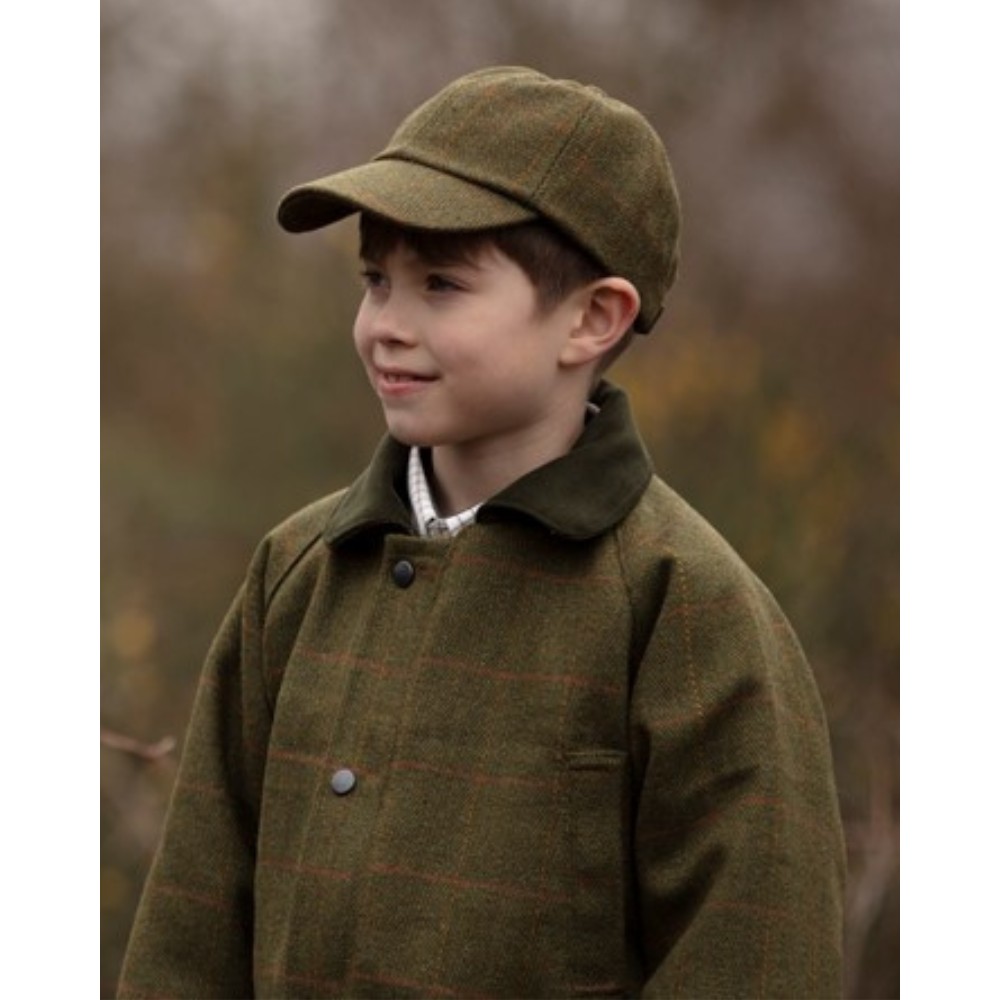 model image of kids bretton baseball cap in dark sage