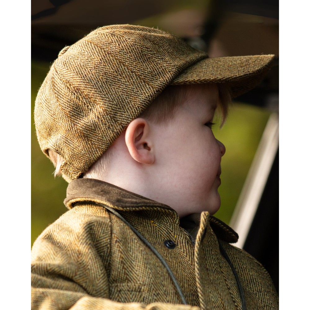 model image of kids bretton baseball cap in light sage