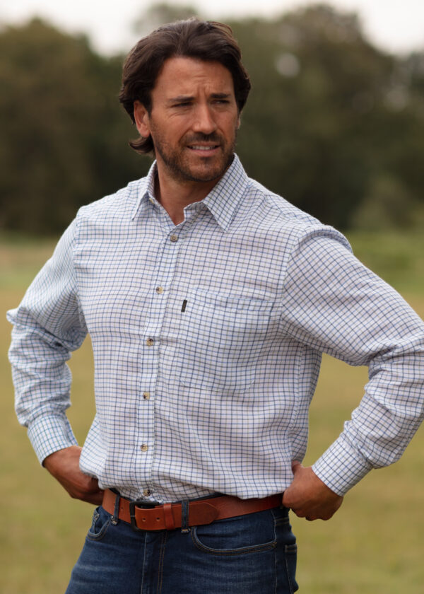 men's long sleeve murton cotton country shirt model picture