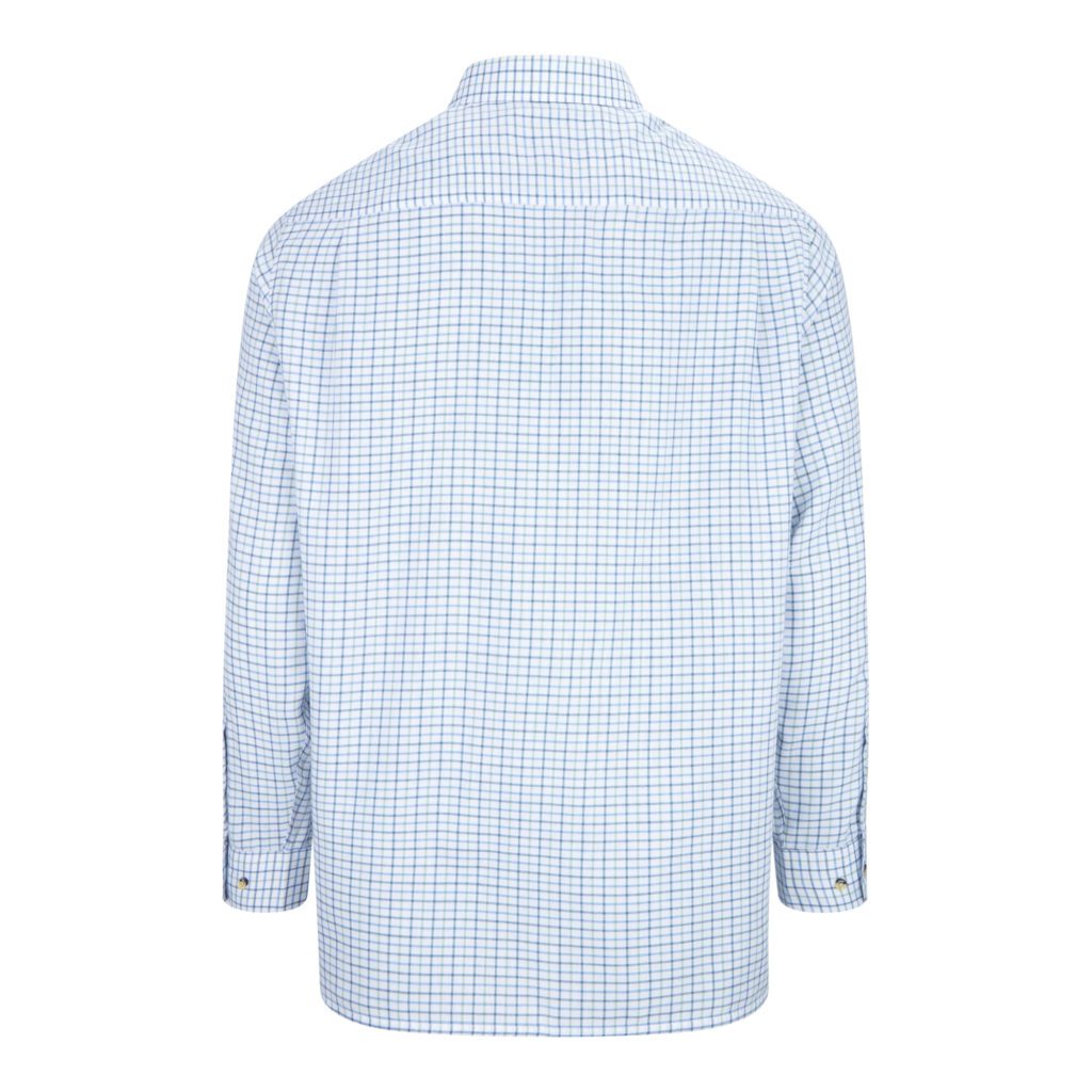 men's long sleeve murton cotton country shirt blue back