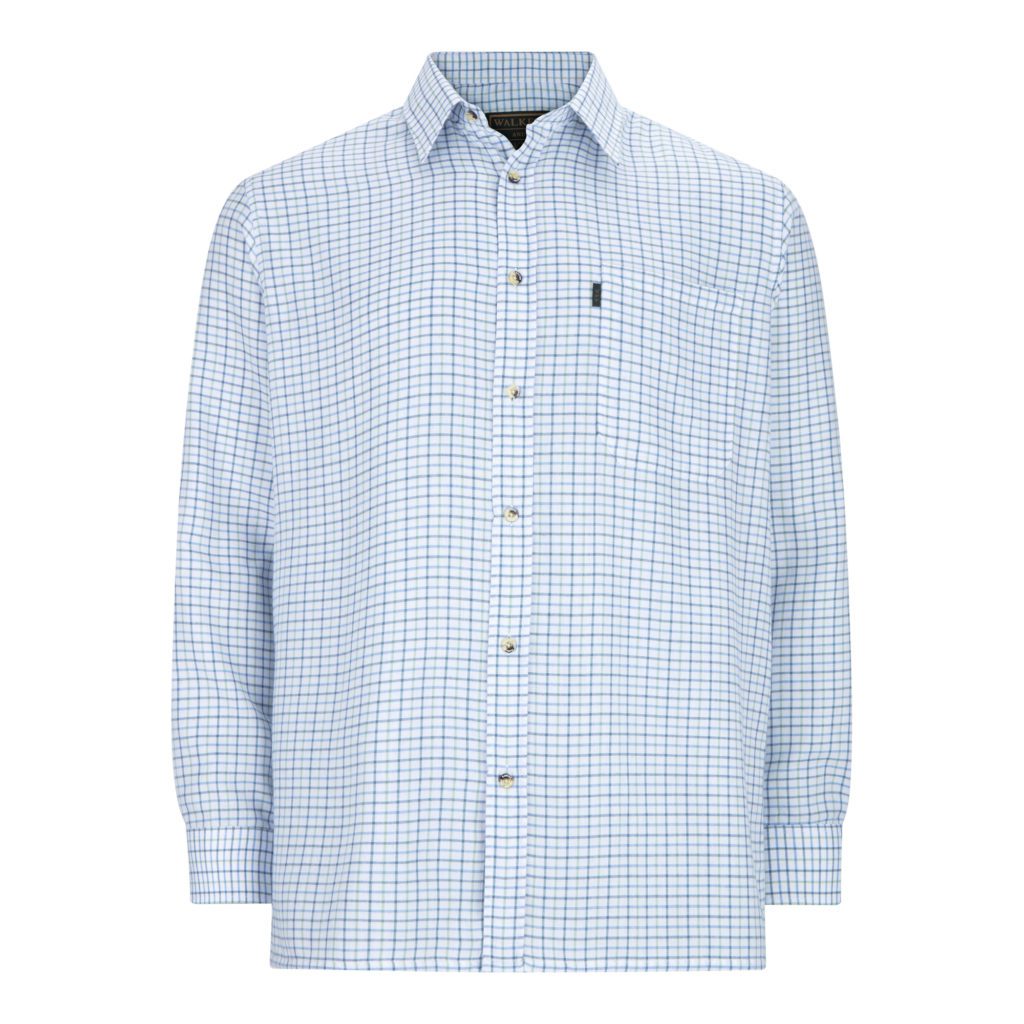 men's long sleeve murton cotton country shirt blue front