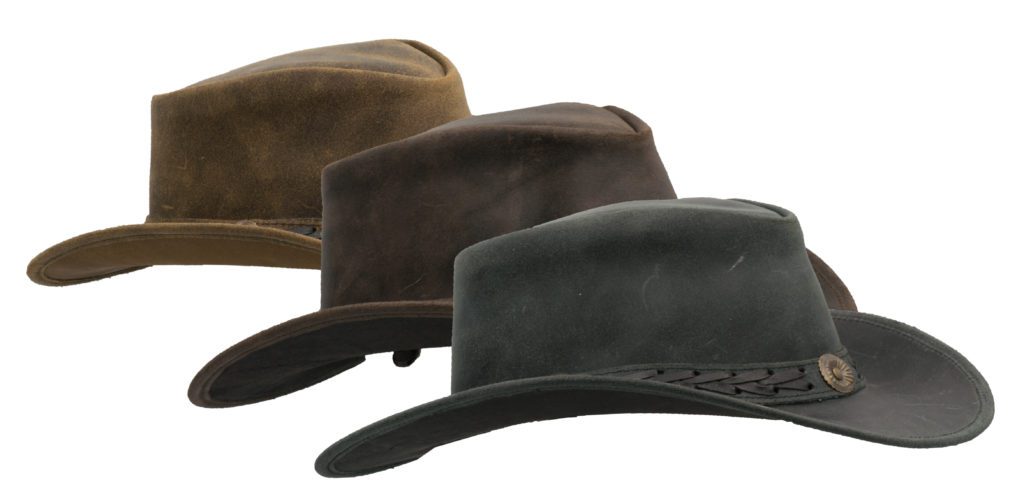 leather cowhide outback antique hat