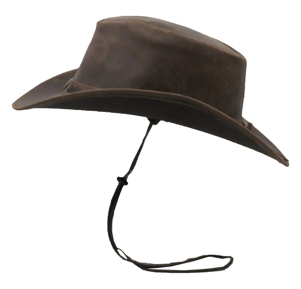 leather cowhide outback antique hat
