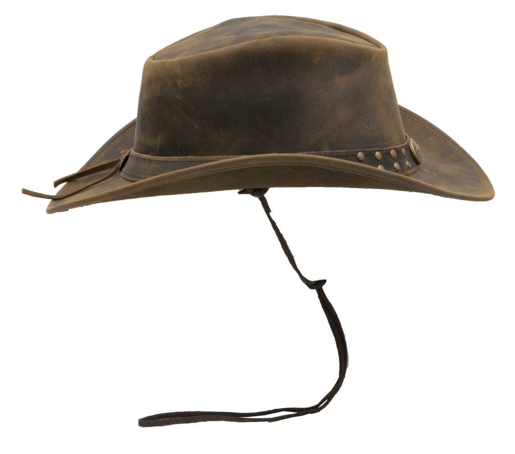 Walker and Hawkes Leather Cowhide Outback Brisbane Two Tone Hat 