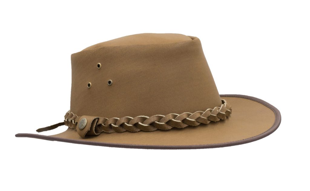 Leather Cowhide Outback Braided Traveller Hat WALKER AND HAWKES 