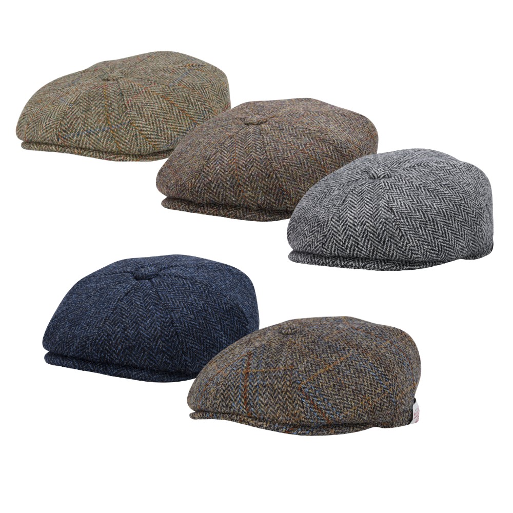 帽子 RRL HARRIS TWEED NEWSBOY CAP Harris Tweed Newsboy Cap in Brown, Men or Womens Cap Zutmaud