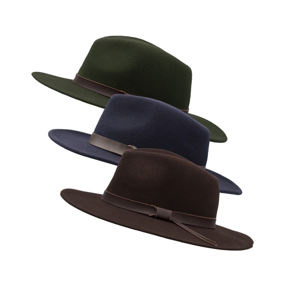 Ranger Fedora Crushable Felt Hat w/ Leather Trim