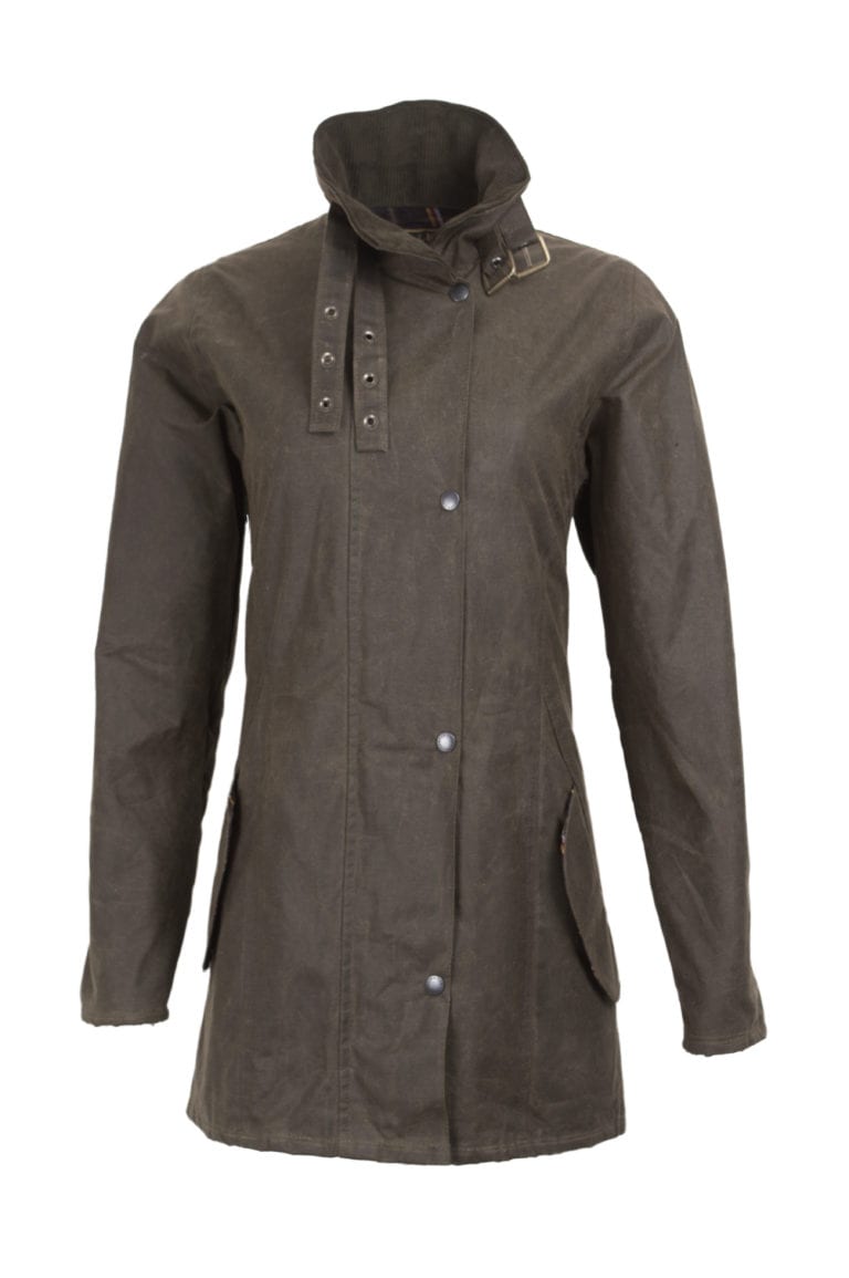 Walker and Hawkes Ladies 100 Waxed Katrina Outdoor 3/4 Length Jacket