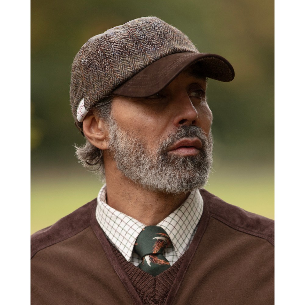 model picture of brungton baseball cap in charcoal