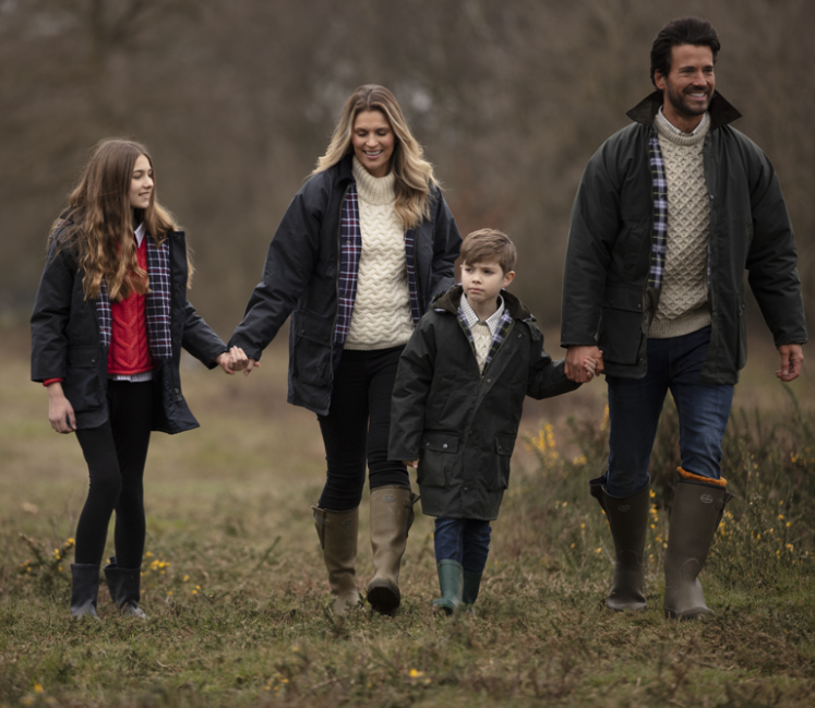 wax jacket family shoot