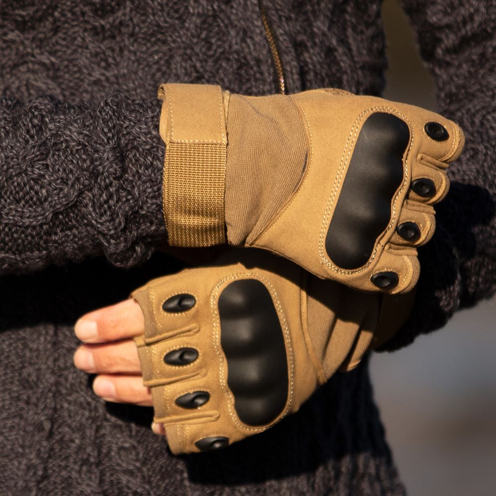 Anti-slip Fingerless Knuckle Guard Outdoor Shooting Sports Gloves
