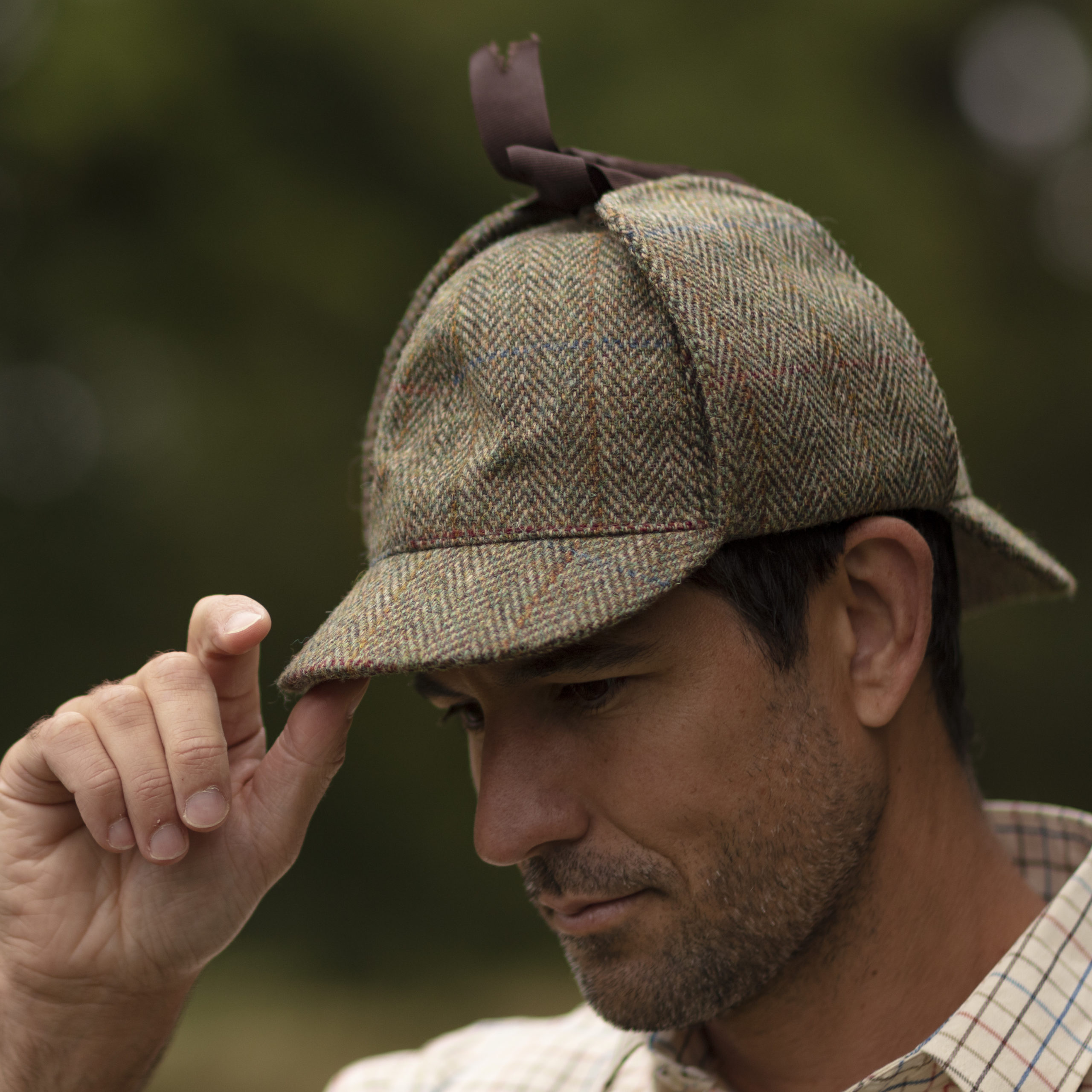 Harris Tweed Sherlock Deerstalker Hat 