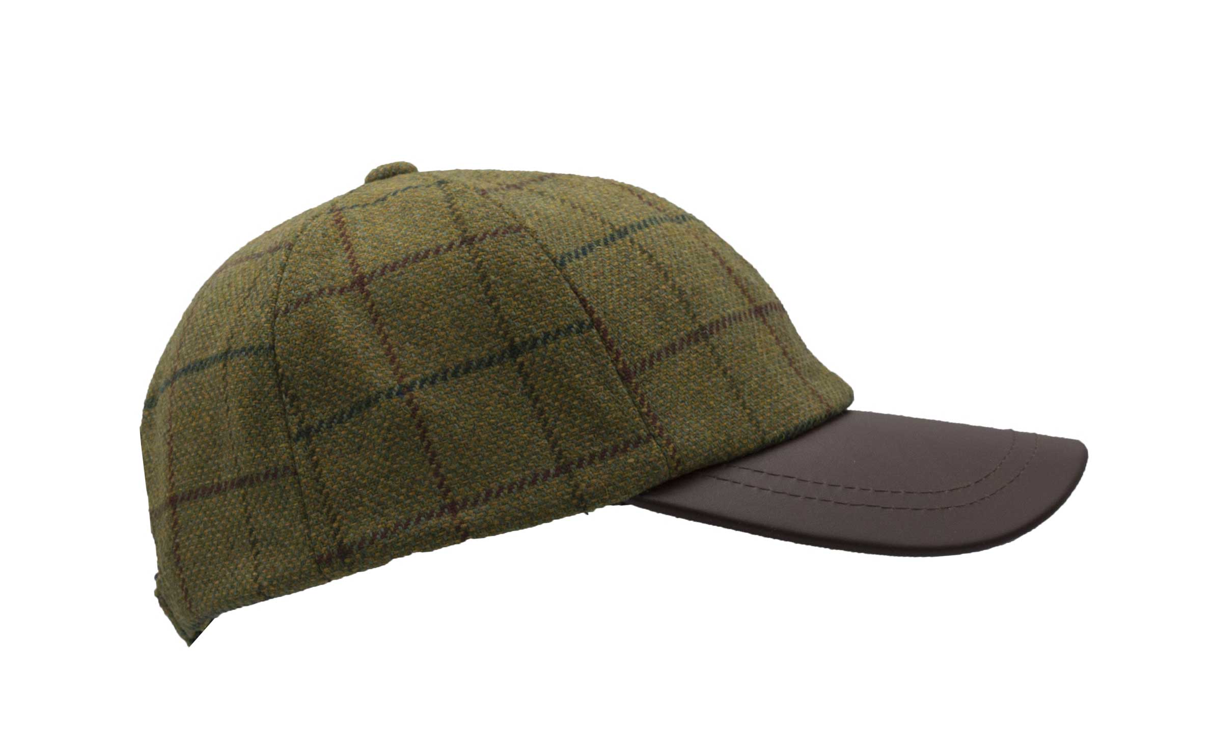 Unisex Derby Tweed Baseball Cap LEATHER 