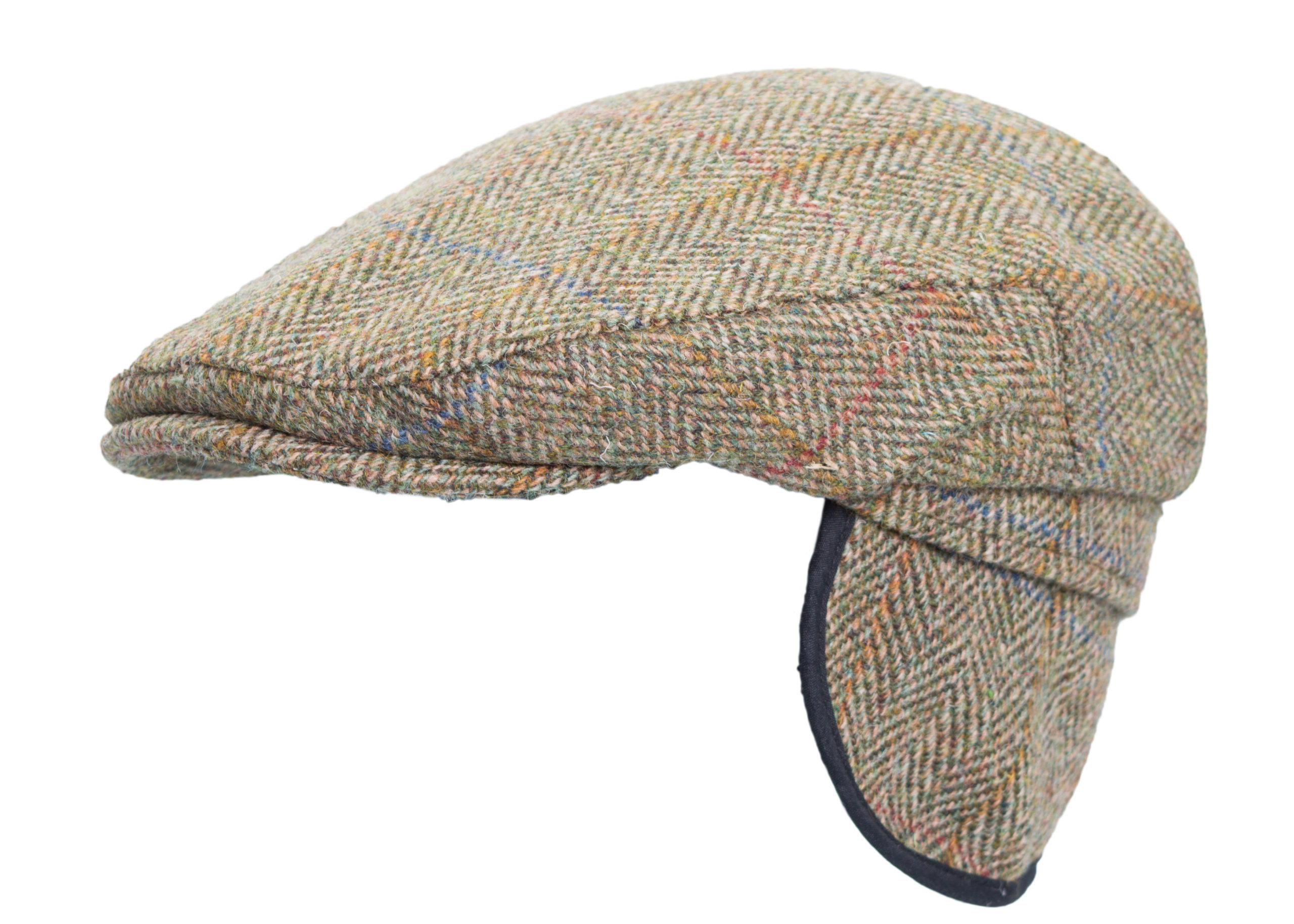 Harris Tweed Trapper Flat Cap with Ear 