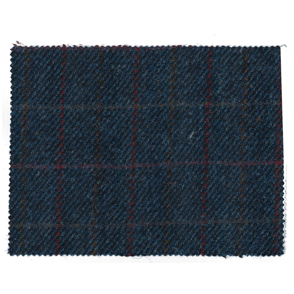 harris tweed fabric swatch royal blue