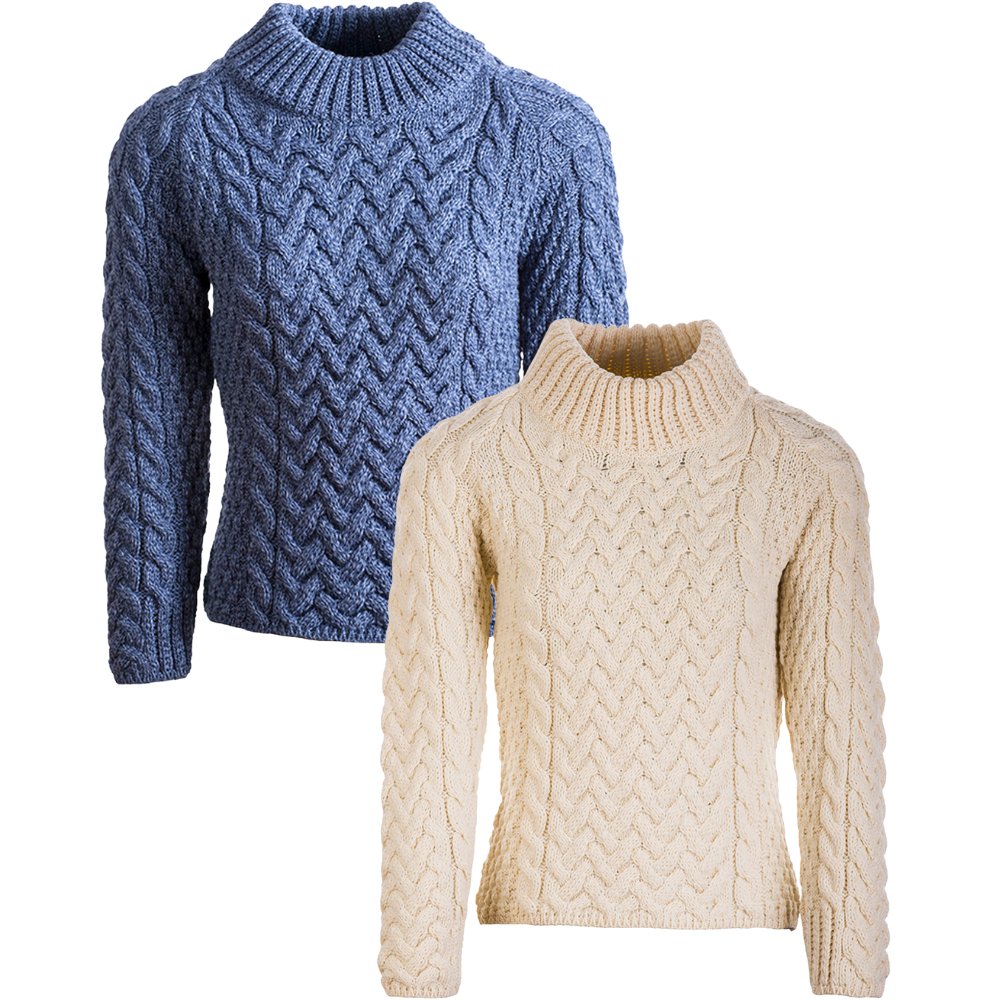 Complete range of the Walker & Hawkes Arrington jumper, available in sky blue and pearl.