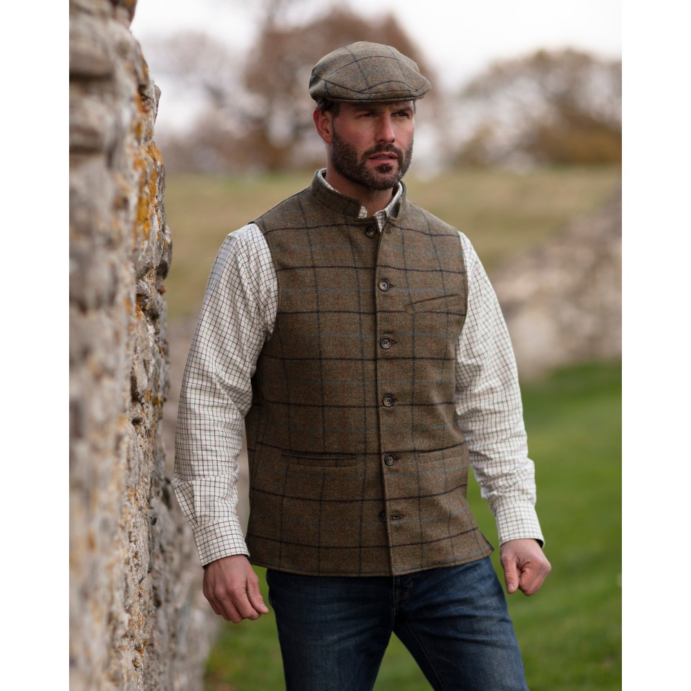 mens abraham moon tweed nehru waistcoat