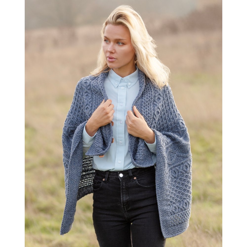 supersoft merino wool trentham poncho model