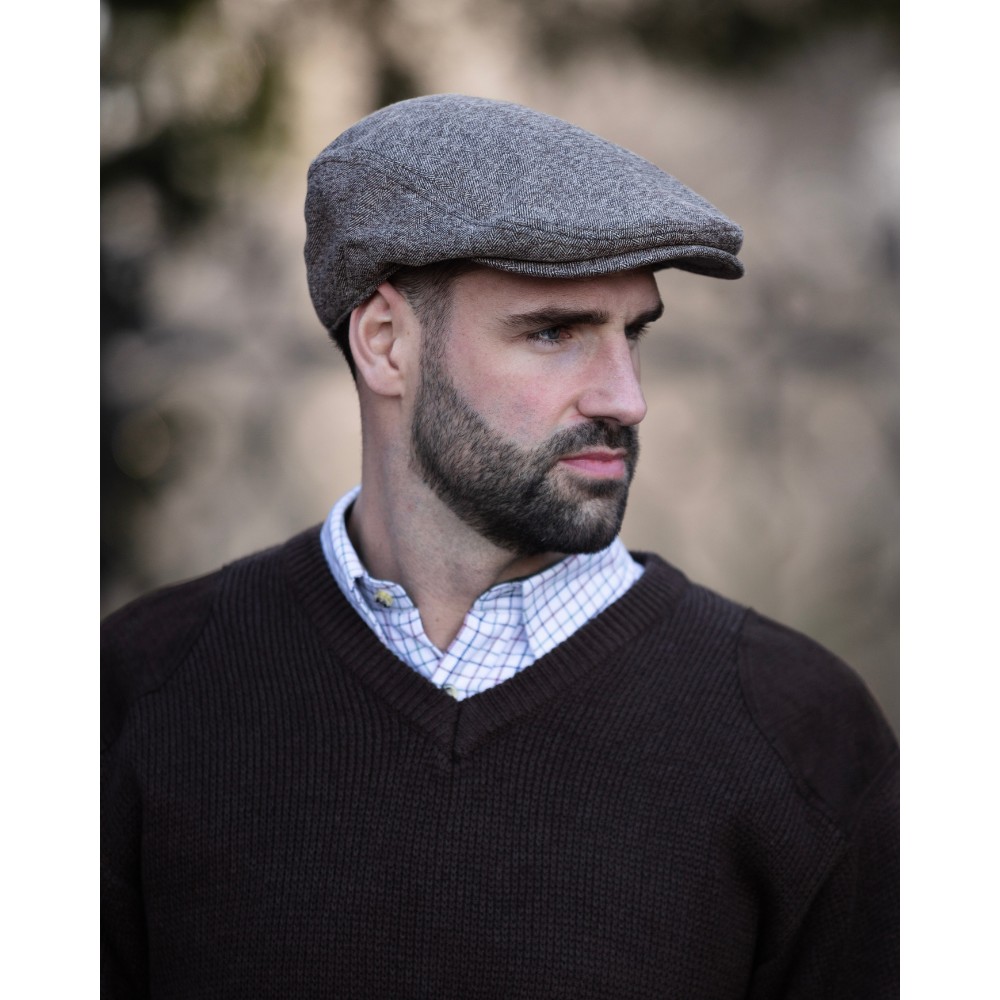 wool blend ivy flat cap grey model