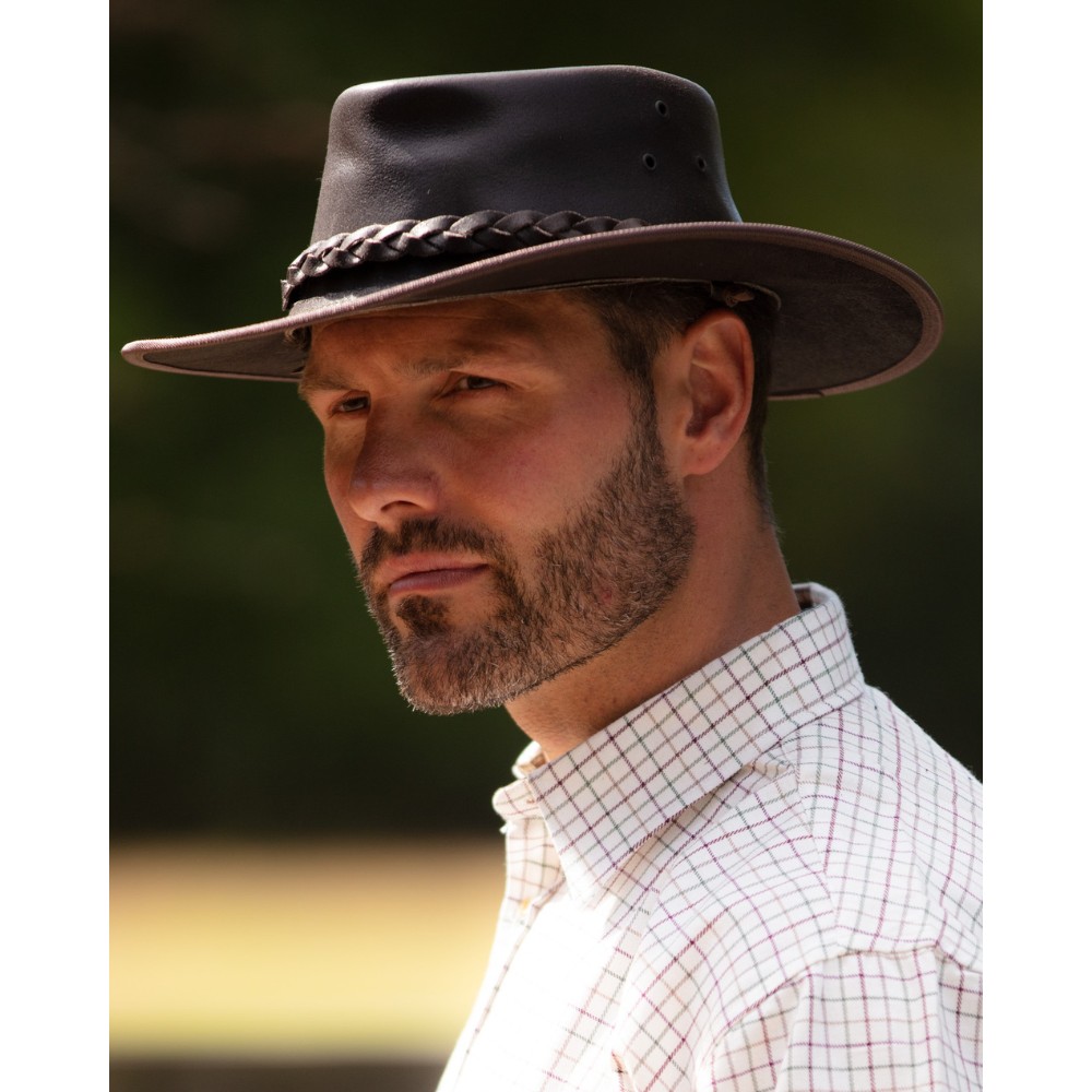 Men's Leather Outback Hats | Walker & Hawkes