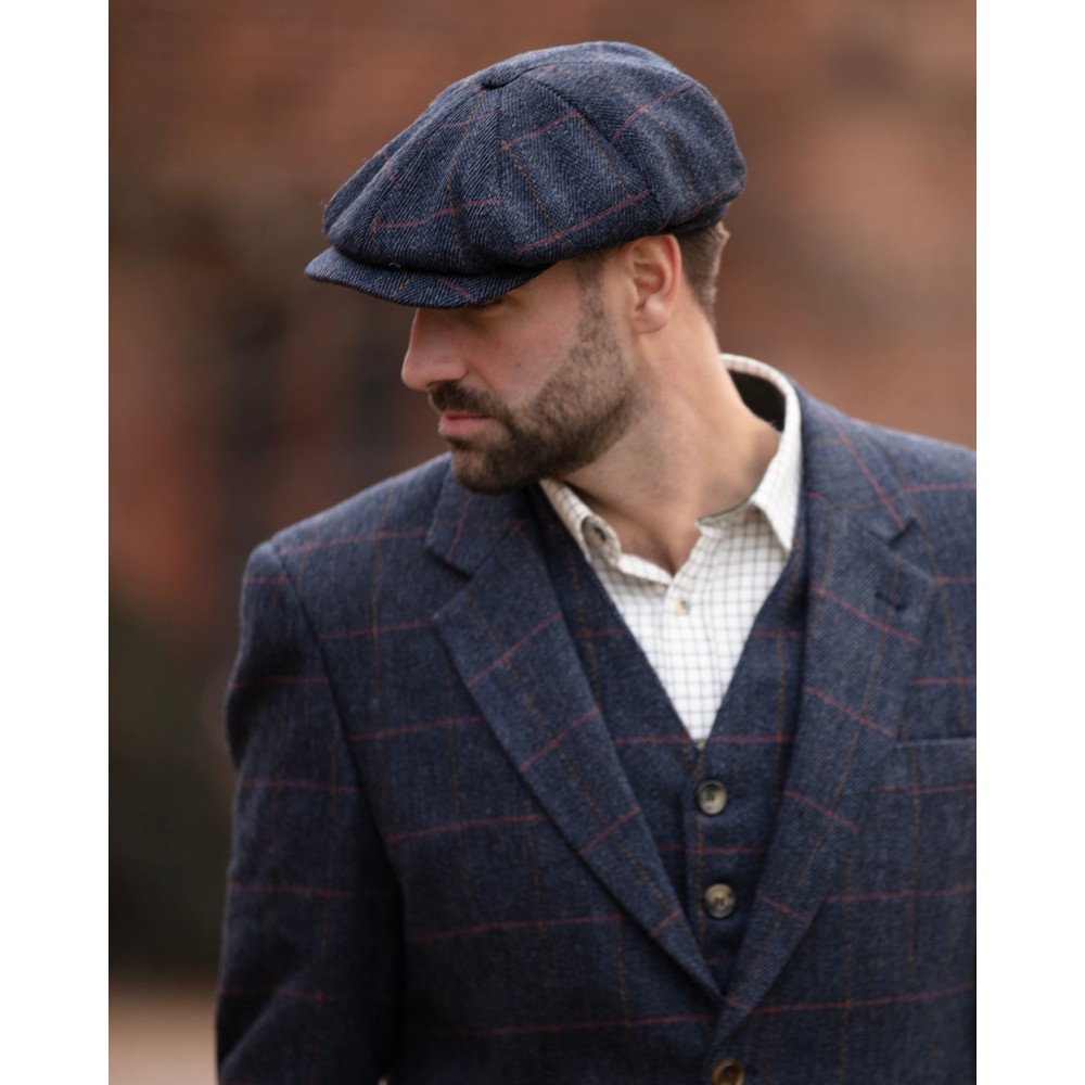 charlie-baker-boy-cap-blue-tweed-model