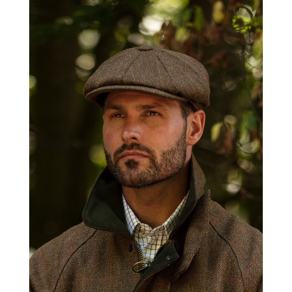 charlie-baker-boy-cap-brown-tweed-model