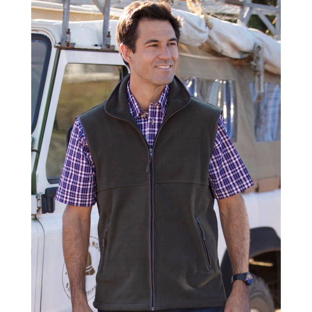 Womens fleece gilet with on sale leather trim