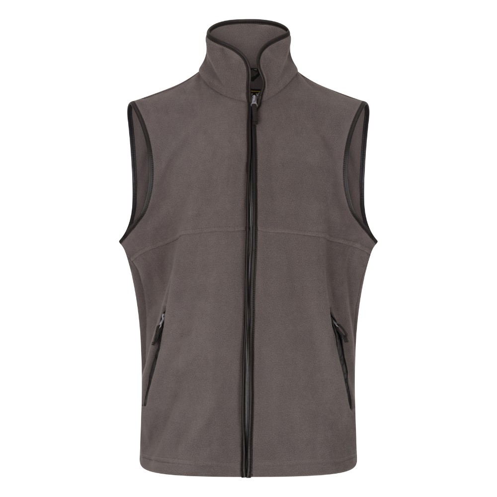 Cut out photo showing the front of the Walker & Hawkes Hampton gilet in grey.