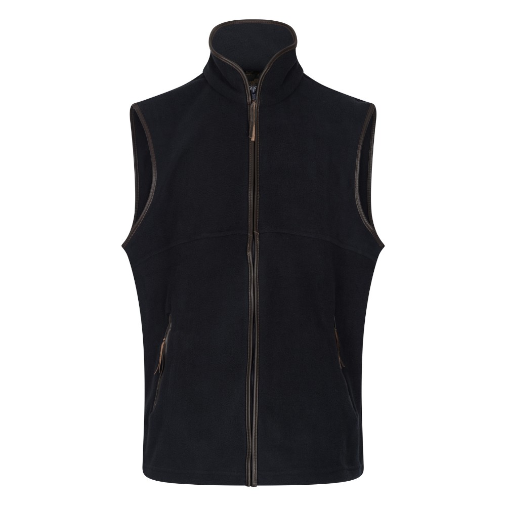 Cut out photo showing the front of the Walker & Hawkes Hampton gilet in navy.