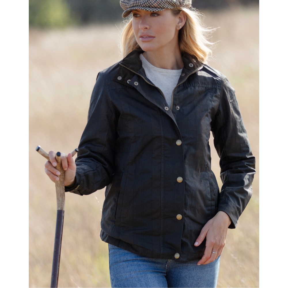 Ladies Tartan Wax Delamere Jacket