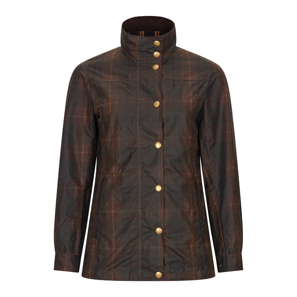 Ladies Tartan Wax Delamere Jacket Walker & Hawkes