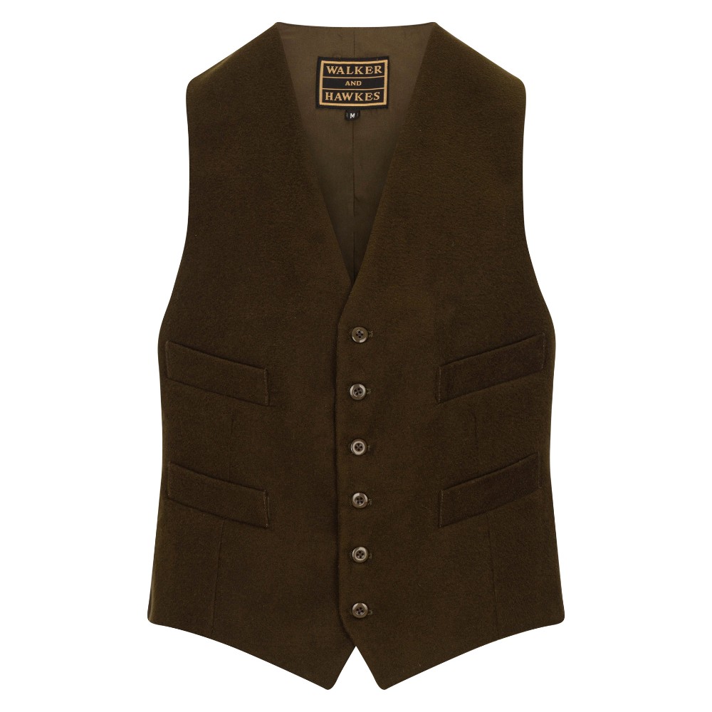 cut out image of amersham waistcoat in olive