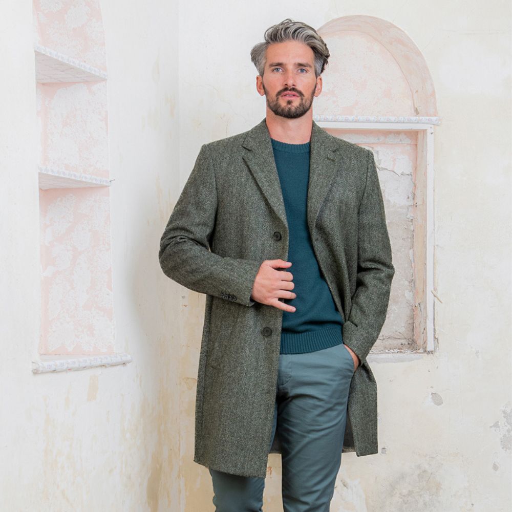 Jack Murphy Owen Tweed Mid Length Coat Walker Hawkes