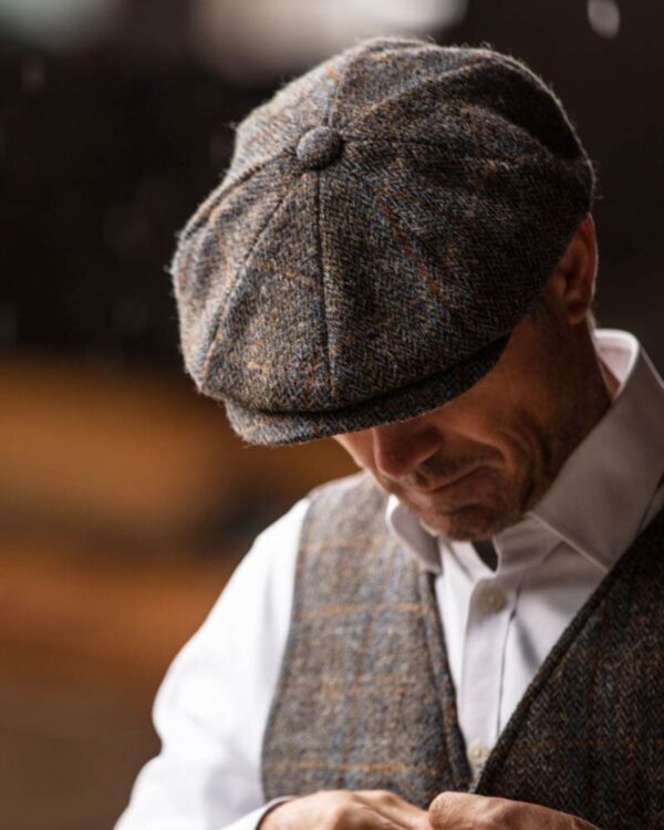 Harris Tweed 8-Panel Baker Boy Cap Walker and Hawkes