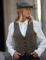 Ladies-Bayton-Gilet-Charcoal-Model