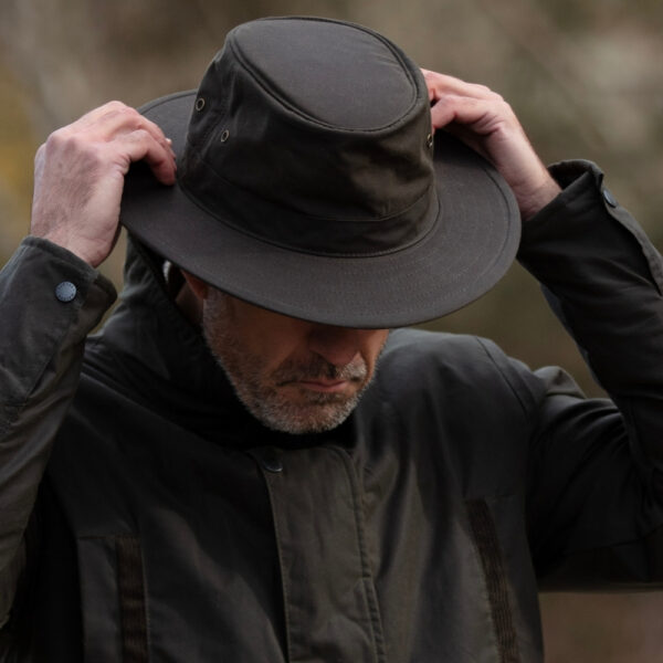 Wax-Stourbridge-Hat-Olive-Model-Shot