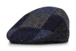 100percent Kerry Irish Tweed Dubliner Patch Flat Cap - Blue-Grey Mix - 1