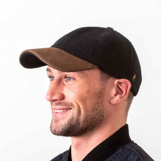 baseball-cap-100-donegal-tweed- black hb